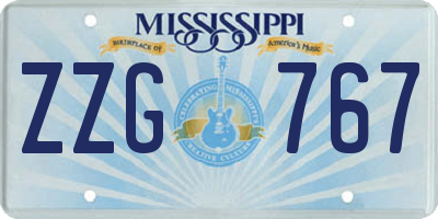 MS license plate ZZG767