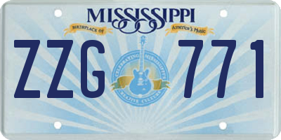 MS license plate ZZG771