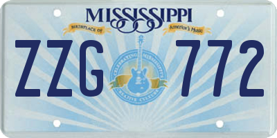 MS license plate ZZG772
