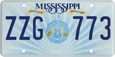 MS license plate ZZG773