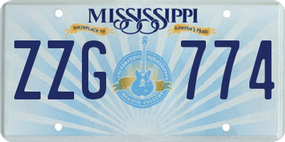 MS license plate ZZG774