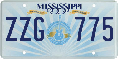 MS license plate ZZG775