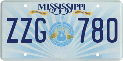 MS license plate ZZG780