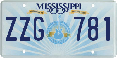 MS license plate ZZG781