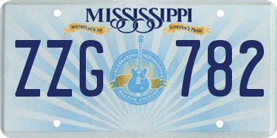 MS license plate ZZG782