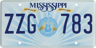 MS license plate ZZG783
