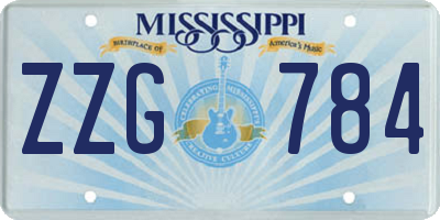 MS license plate ZZG784