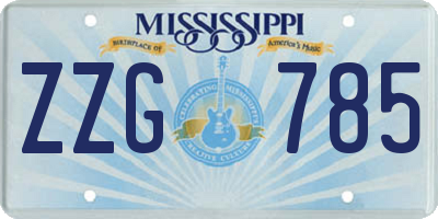 MS license plate ZZG785