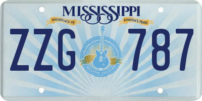 MS license plate ZZG787