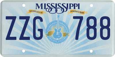 MS license plate ZZG788