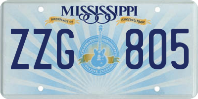 MS license plate ZZG805