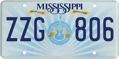 MS license plate ZZG806
