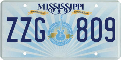 MS license plate ZZG809