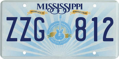 MS license plate ZZG812