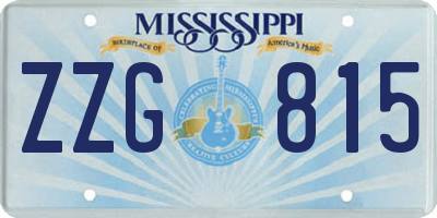 MS license plate ZZG815