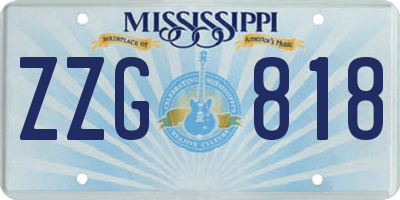 MS license plate ZZG818