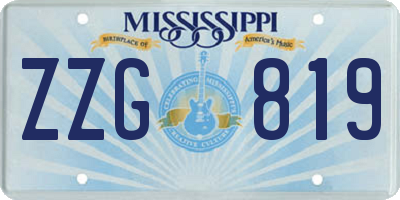 MS license plate ZZG819