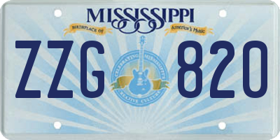 MS license plate ZZG820