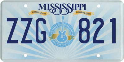 MS license plate ZZG821