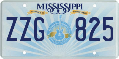 MS license plate ZZG825
