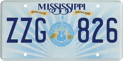 MS license plate ZZG826