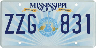 MS license plate ZZG831