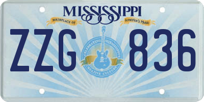 MS license plate ZZG836