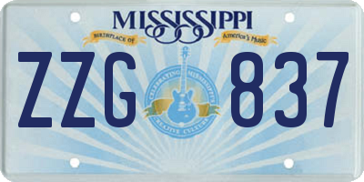 MS license plate ZZG837