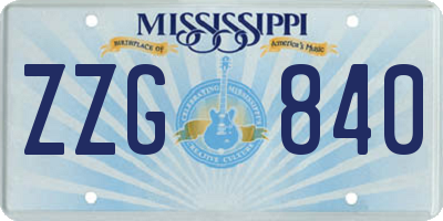 MS license plate ZZG840