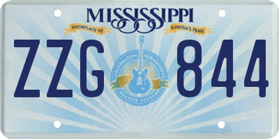 MS license plate ZZG844