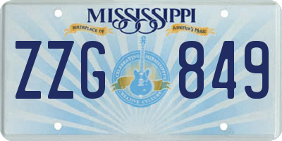MS license plate ZZG849