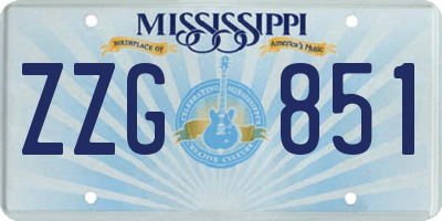 MS license plate ZZG851
