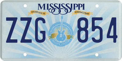 MS license plate ZZG854