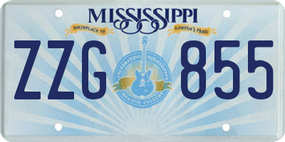 MS license plate ZZG855