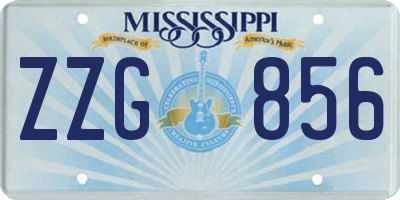 MS license plate ZZG856