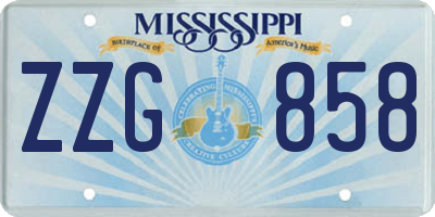 MS license plate ZZG858