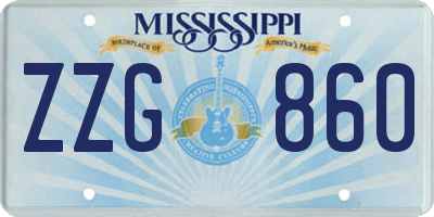 MS license plate ZZG860