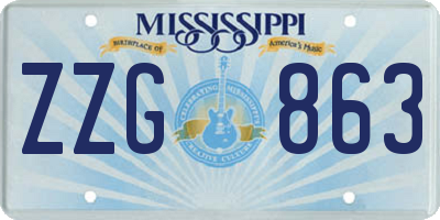 MS license plate ZZG863
