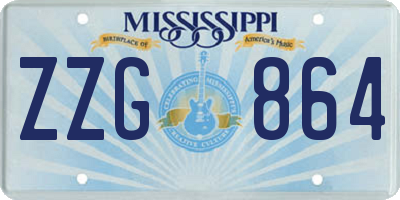 MS license plate ZZG864