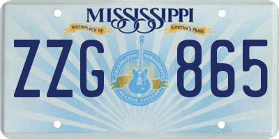 MS license plate ZZG865