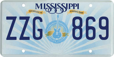 MS license plate ZZG869