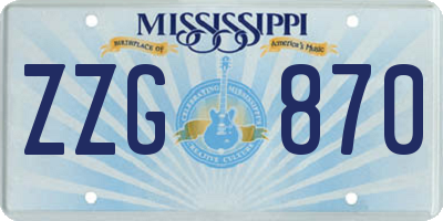 MS license plate ZZG870