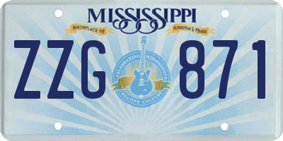 MS license plate ZZG871