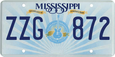 MS license plate ZZG872