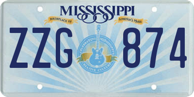 MS license plate ZZG874