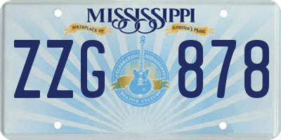 MS license plate ZZG878