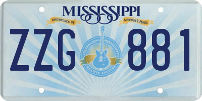 MS license plate ZZG881