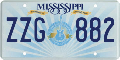 MS license plate ZZG882