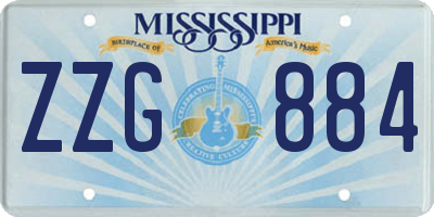 MS license plate ZZG884