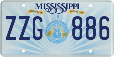 MS license plate ZZG886